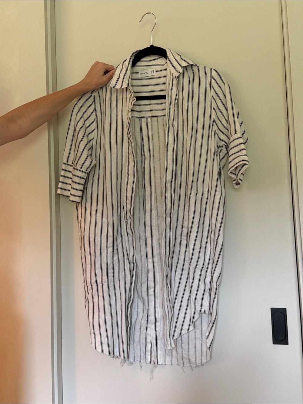 Faithfull the Brand Striped Mini Dress - White & Black